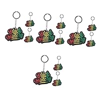 BESTOYARD 12 Pcs Key Chain Keychain Accessories Key Ring Ornament Black History Month Bookmarks Black History Month Key Ring Black History Month Gift Purse Charms Acrylic Letter Bags Child