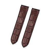 Genuine Leather Watch Strap for Cartier Santos Santos 100 Men and Women Leather Watchband 20mm 23mm (Color : Brown-No Buckle, Size : 23mm)