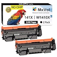 MxVol 141X Black Toner Cartridge (NO Chip) Compatible Replacement for HP 141A W1410A 141X Work for Laserjet M110we M110w MFP 140we M139we M140w Printers - 2,000 Pages (Black High Capacity 2-Pack)