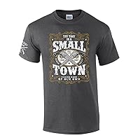 Try That in A Small Town Country Music Whiskey Label Mens Short Sleeve T-Shirt Graphic Tee