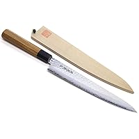 VG-10 46 Layers Hammered Damascus Sujihiki Japanese Slicer Knife (9.5