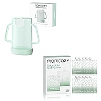 Momcozy Squeeze Pouch Holder for Food Pouches & Momcozy Reusable Baby Food Pouches 4oz Set