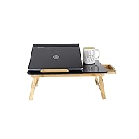 Mind Reader Lap Desk Laptop Stand, Bed Tray, Dorm Room, Folding Legs, Rayon From Bamboo, 21.25