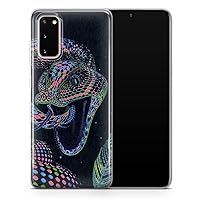 For Samsung Galaxy S10 - Abstract Flower Snake Phone Case, Black Purple Red Yellow Cover - Thin Shockproof Slim Soft TPU Silicone - Design 1 - A104