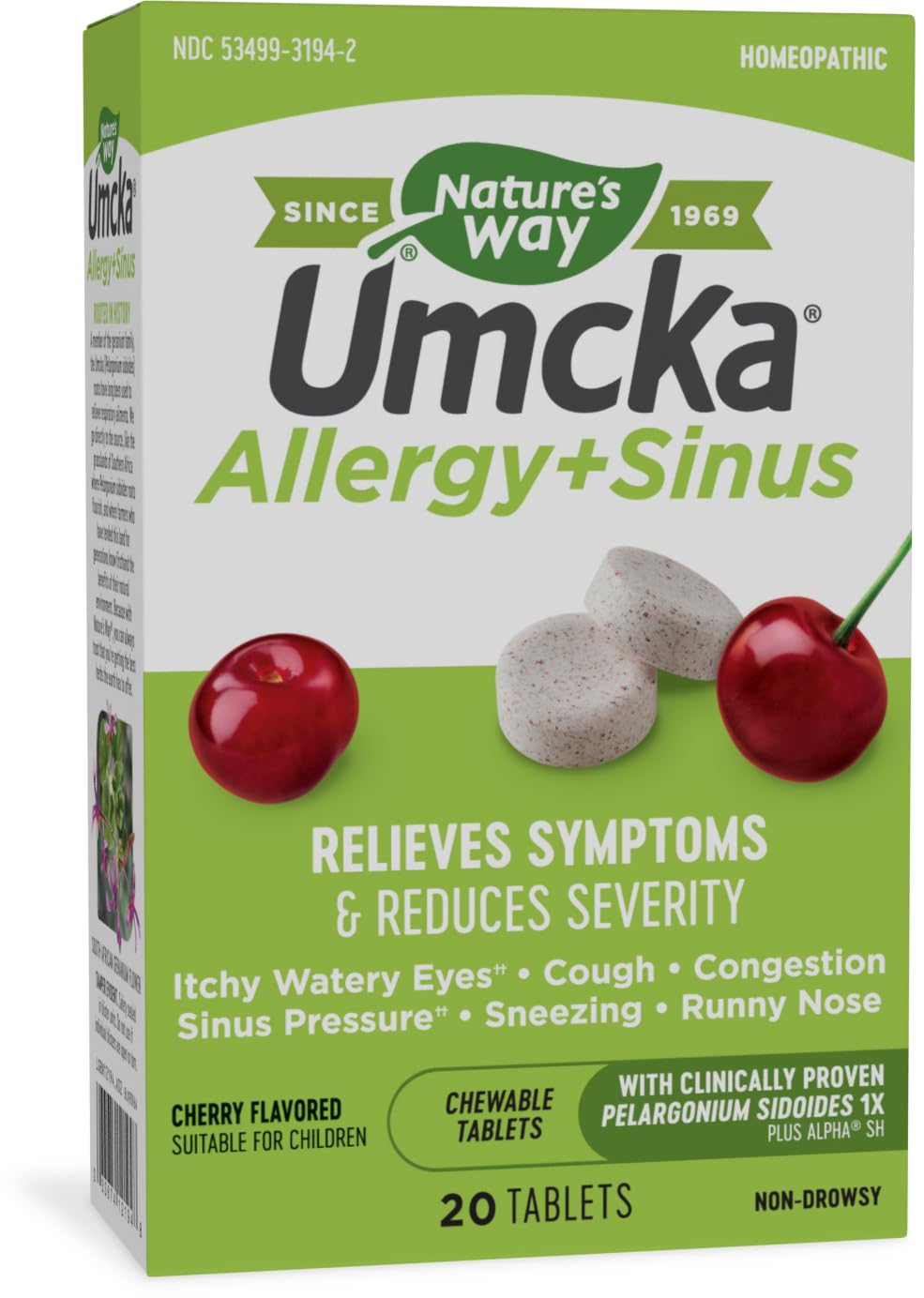 Nature's Way Umcka ColdCare Homeopathic, Shortens Colds & Umcka Allergy+Sinus Homeopathic, Sneezing, Runny Nose