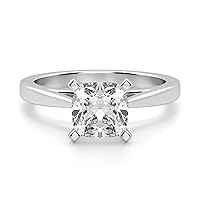 1.12 CT Cushion Cut VVS1 Colorless Moissanite Engagement Ring, Wedding/Bridal Ring Set, Solitaire Halo Hidden Sterling Silver Vintage Antique Anniversary Promise Ring