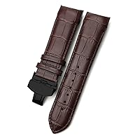 22mm 23mm 24mm Curved End Watchband fit for T035617 Cowhide Watch Strap Clasp Bracelets Men (Color : Brown Black, Size : 24mm)