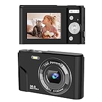 TOBERTO HD Digital Camera, 1080P Vlogging LCD Mini Camera with 16X Zoom 36MP Digital Point and Shoot Camera Video Camera, for Kids Students Beginners Beauty Face