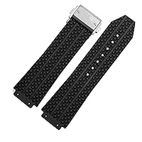 Authentic Watchband stainless buckle free tool New Black Silicone Men Rubber watchband 25 * 19mm，For Hublot BIG BANG Watch Strap Replace