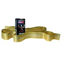 THERABAND CLX Resistance Band with Loops, Fitness Band for Home Exercise and Full Body Workouts, Portable Gym Equipment for Home Training, Gift for Athletes, Individual 5 Foot Band, Gold, Max, Elite