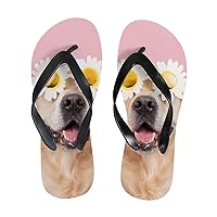 Vantaso Slim Flip Flops for Women Portrait of Funny Dog Yoga Mat Thong Sandals Casual Slippers
