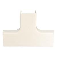 Cord Cover Cable Raceway, 3/4 inch Surface Mount Cable Raceway Tee On-Wall Cord Concealer (Junctions 3 Raceway Runs), Cord Organizer/Wire Hider and Protector, Ivory, Cablewholesale