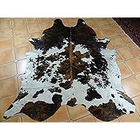 Tricolor Brazilian Cowhide Rug Tri Cow Hide Skin Leather Area Rug Exotic