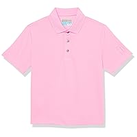 PGA TOUR Boys' Airflux Solid Mesh Short Sleeve Golf Polo Shirt