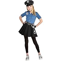 Amscan Police Dress Halloween Costume for Girls, Includes Belt and Hat