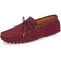Slip-on Loafer for Men Flats Bow-Tie Suede Leather Dress Driving Moccasins Casual Boat Shoes
