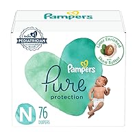 Pure Protection Diapers Newborn - Size 0, 76 Count, Hypoallergenic Premium Disposable Baby Diapers