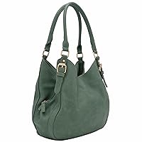 Lightweight 3 Compartment Faux Leather Medium Hobo Bag