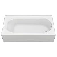 American Standard 2395202ICH.020 Princeton 60 in. x 34 in. Luxury Ledge Americast Apron-Front Bathtub with Right Hand Drain and Built-In Overflow, White