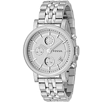 Fossil Women's ES2198 Silver-Tone Stainless Steel Watch with Link Bracelet
