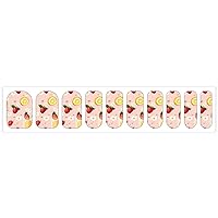 Strawberry Lemon Drink Cute Nail Stickers 10 Pcs Full Wrap DIY Nail Strips Decal Decor Easy to Apply Long Time