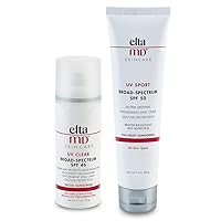 EltaMD Face and Body Zinc Oxide Sunscreen Set, Mineral-based formula, Dermatologist Recommended