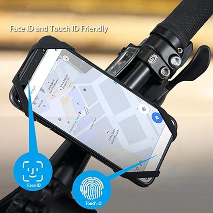 GeGeMu Motorcycle Phone Mount Tether 4-Pack, Premium Grade Rubber/Security/Fall Prevention, for Bicycle Bike, Motorcycle, Handlebar, Silicone Cell Phone Holder Band