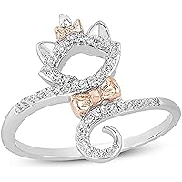 Round Cut Silmulated Diamond Aristocats Round Shaped Ring for Womens & Girls 14k Two Tone Gold Plated 925 Sterling Silver.