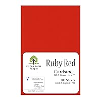 Ruby Red Cardstock - 4 x 6 inch - 80Lb Cover - 100 Sheets - Clear Path Paper