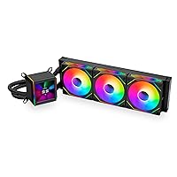 GA II LCD 360MM AIO - Asetek 8th Gen - 2.88” IPS LCD screen liquid cooler - Screen recording for videos and photos - Pre-installed daisy-chained ARGB fans or UNI FAN SL-INF fans (GA2ALCD36INB)