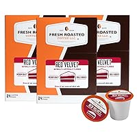 Fresh Roasted Coffee, Red Velvet, Flavored Coffee Pods, 72 Count