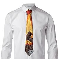 Bonfire Ties for Men Formal Classic Neck Tie Silk Necktie Novelty Tie for Business Wedding Party