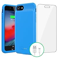 Battery Case for iPhone 8/7/6s/6/SE(2022/2020), Powerful 6000mAh Ultra Slim iPhone Charging Case 360°Protection Rechargeable Extended Battery Charger Case for iPhone 8/7/6s/6/SE(3rd and 2nd gen)