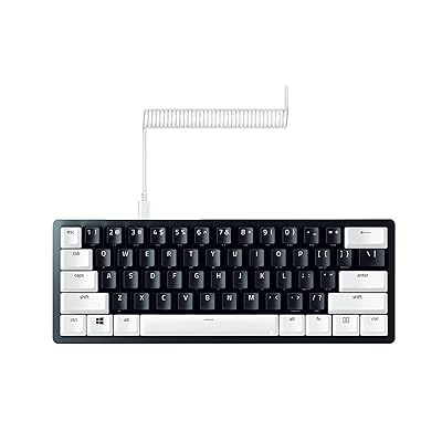 Razer Huntsman Mini 60% Gaming Keyboard + PBT Keycap + Coiled Cable Upgrade  Set Bundle: Classic Black/Clicky Optical - Mercury White