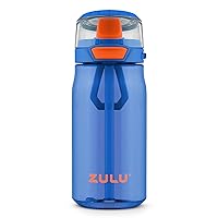 Kids Flex Water Bottle with Silicone Spout, Leak-Proof Locking Flip Lid and Soft Touch Carry Loop for School Backpack, Lunchbox, and Outdoor Sports
