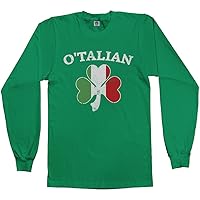 Threadrock Men's O'Talian Italian Irish Shamrock Long Sleeve T-Shirt