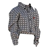 Boys Long Sleeve Western Buttondown Shirt - Black Print