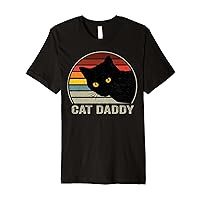 Cat Daddy Vintage Cat 80s Retro Style For Men, Cat Dad Premium T-Shirt