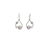 Freshwater Grey and White Pearl Earrings