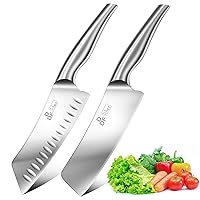 DDF iohEF Kitchen Knife, Chef's Knife In Stainless Steel Professional Cooking Knife, 7 Inch Antiseptic Non-slip Ultra Sharp Knife with Ergonomic Handle Ideal for Kitchen/Restaurant