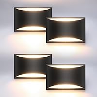 Aipsun 4 Pack Black Modern LED Wall Sconce Hardwired Indoor Wall Lights Up and Down Wall Mount Light for Living Room Bedroom Hallway Corridor Conservatory Warm White 3000K(with G9 Bulbs)