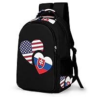 Slovakia US Flag Unisex Travel Backpack Lightweight Shoulder Bag Funny Laptop Daypack