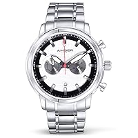 Men's Quartz Chronograph Watch Stainless Steel Band 50m ATL160810-02WH White