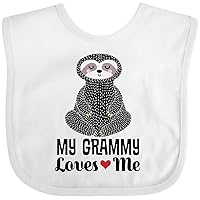inktastic Grammy Loves Me Grandkids Sloth Baby Bib