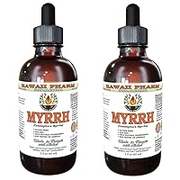Myrrh Alcohol-FREE Liquid Extract, Organic Myrrh (Commiphora myrrha) Gum Resin Glycerite 2x2 oz