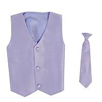 Vest and Clip On Necktie Set-Multiple Colors-Baby Infant Toddler Boys Sizes