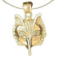 14K Yellow Gold Wolf Pendant with 18