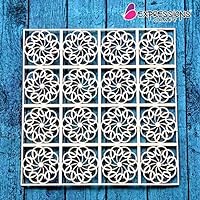 Expressions Craft Classic FLORALTILE Chipboard Cutouts & Embellishments for Greeting Cards, Layouts, Mixed Media, Scrapbooking, Cardmaking, Inviatation Cards & Other DIY Crafts