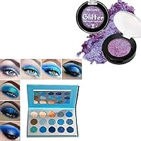 Afflano Blue Eyeshadow Palette Purple Eye Shades Holographic Makeup, Color Changing Multichrome Eyeshadow Chrome,Highly Pigmented Electric Purple Duochrome Chameleon Eyeshadow for Blue Green Old Women