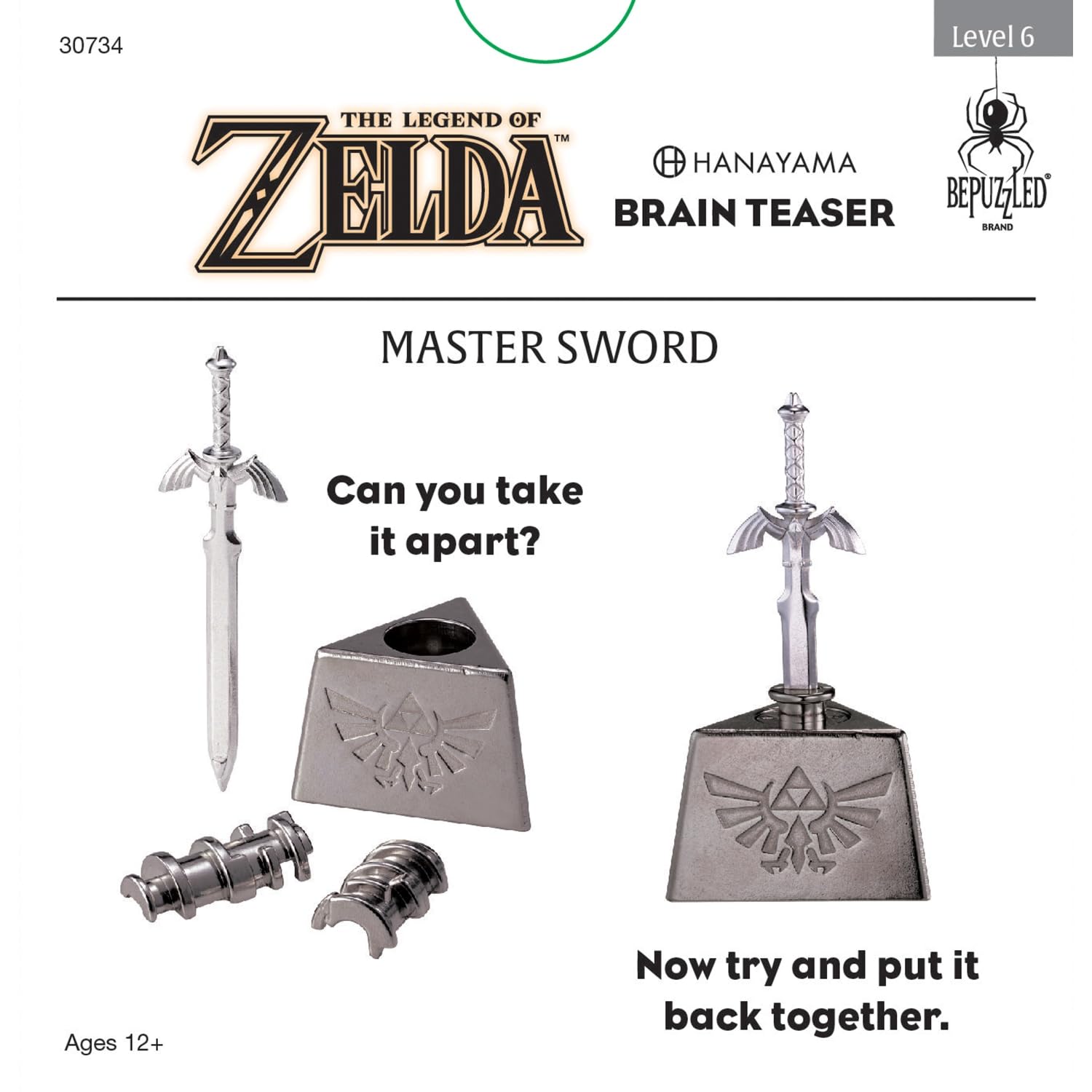 BePuzzled | Legend of Zelda Master Sword Hanayama Brain Teaser, Mensa Rated Level 6, for Ages 12 and Up